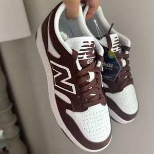New Balance 480 Chocolate and White Sneakers